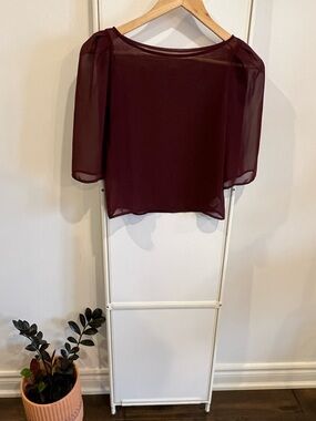 Burgundy American Apparel Chiffon Blouse